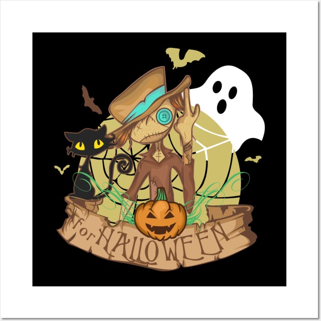 Happy Halloween - Halloween Costume T-shirt Wall Art by JDaneStore